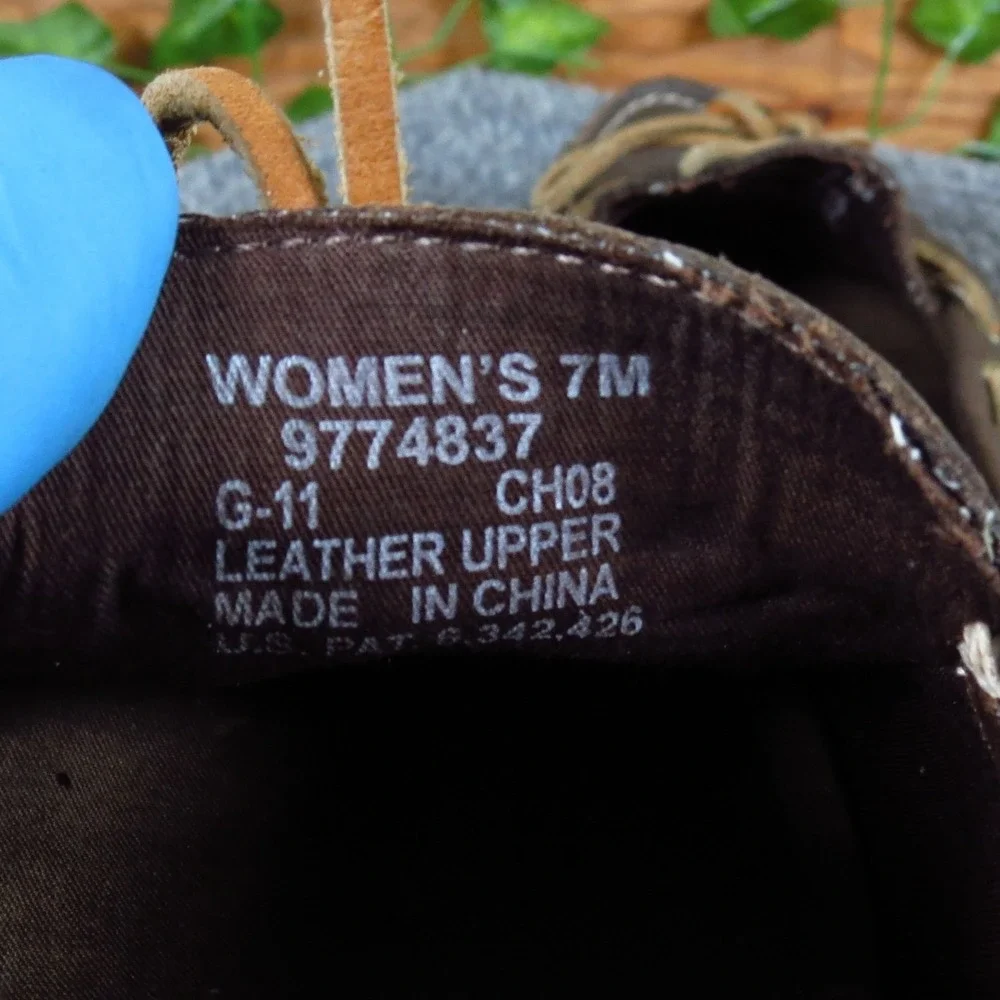 Sperry Top-Sider Angelfish Womens Boat Shoe Size 7M Nautical Dark Brown Leather
